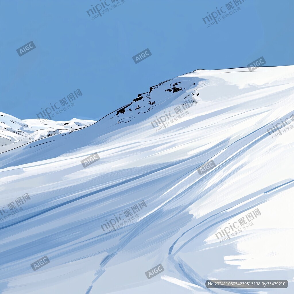 雪山插画