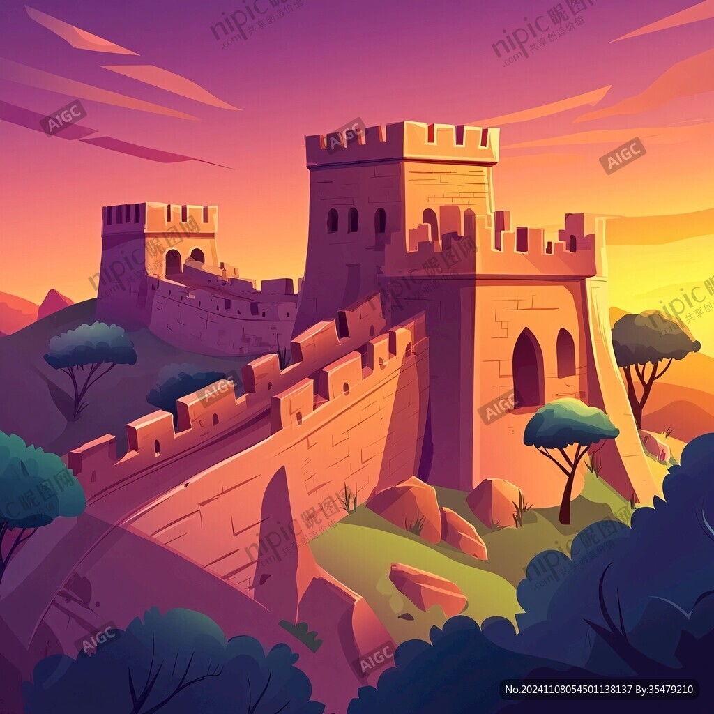 长城风景插画