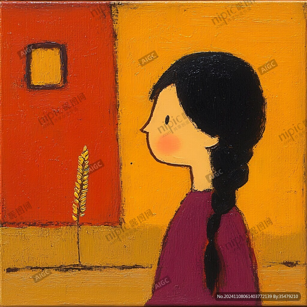 逛画展的女孩