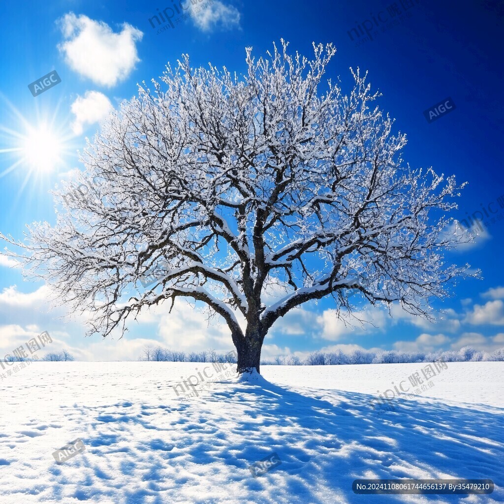 雪原一棵树