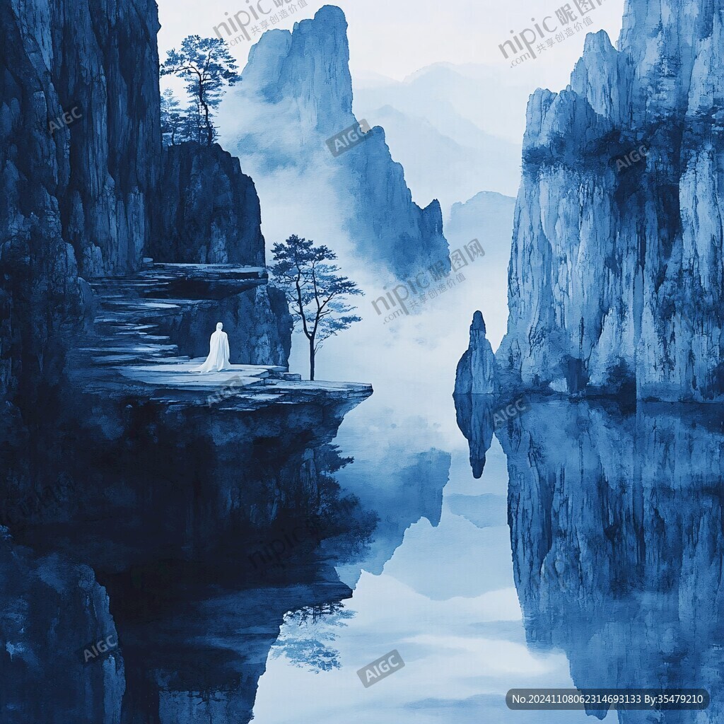 新中式禅意山水风景