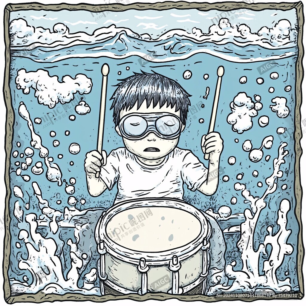 打鼓插画