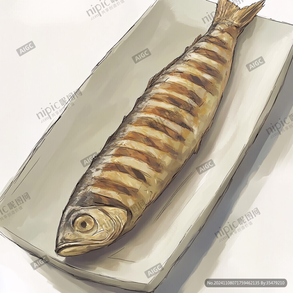 黄河刀鱼插画