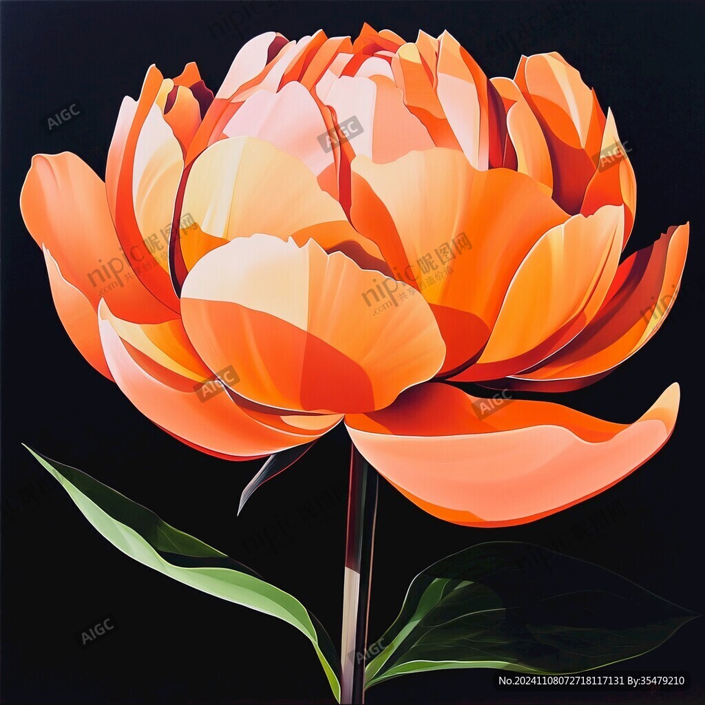3d立体花卉牡丹