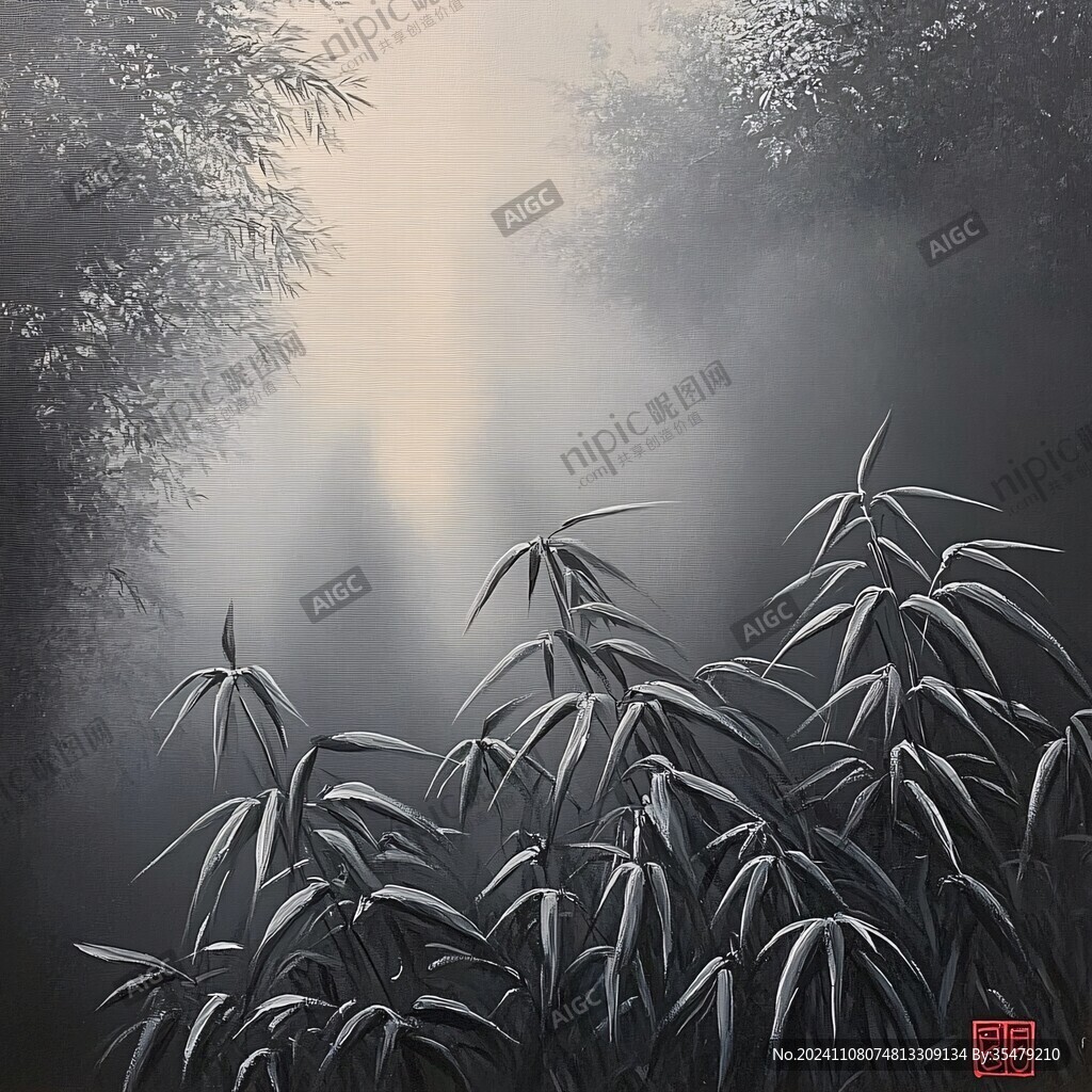 竹林立体画