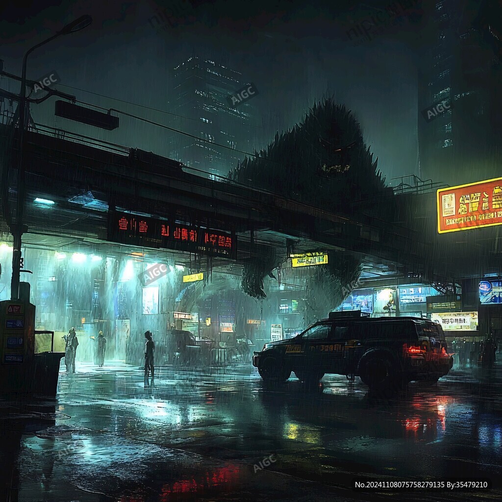 场景赛博插画