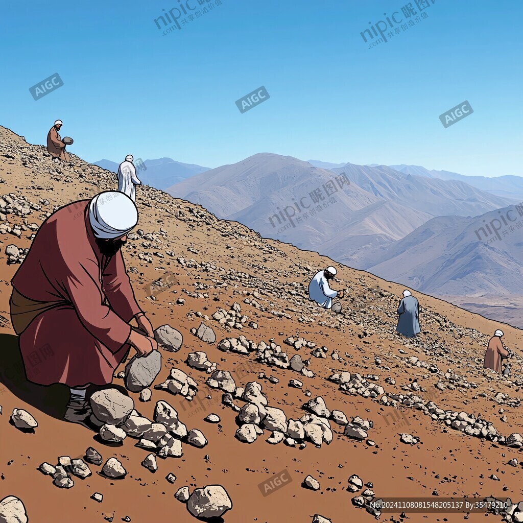 戈壁滩插画