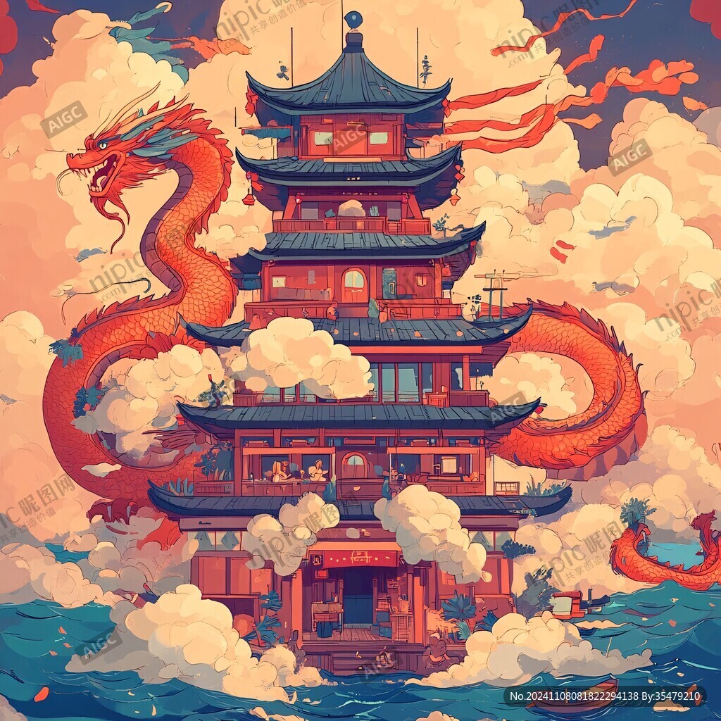 九天楼插画