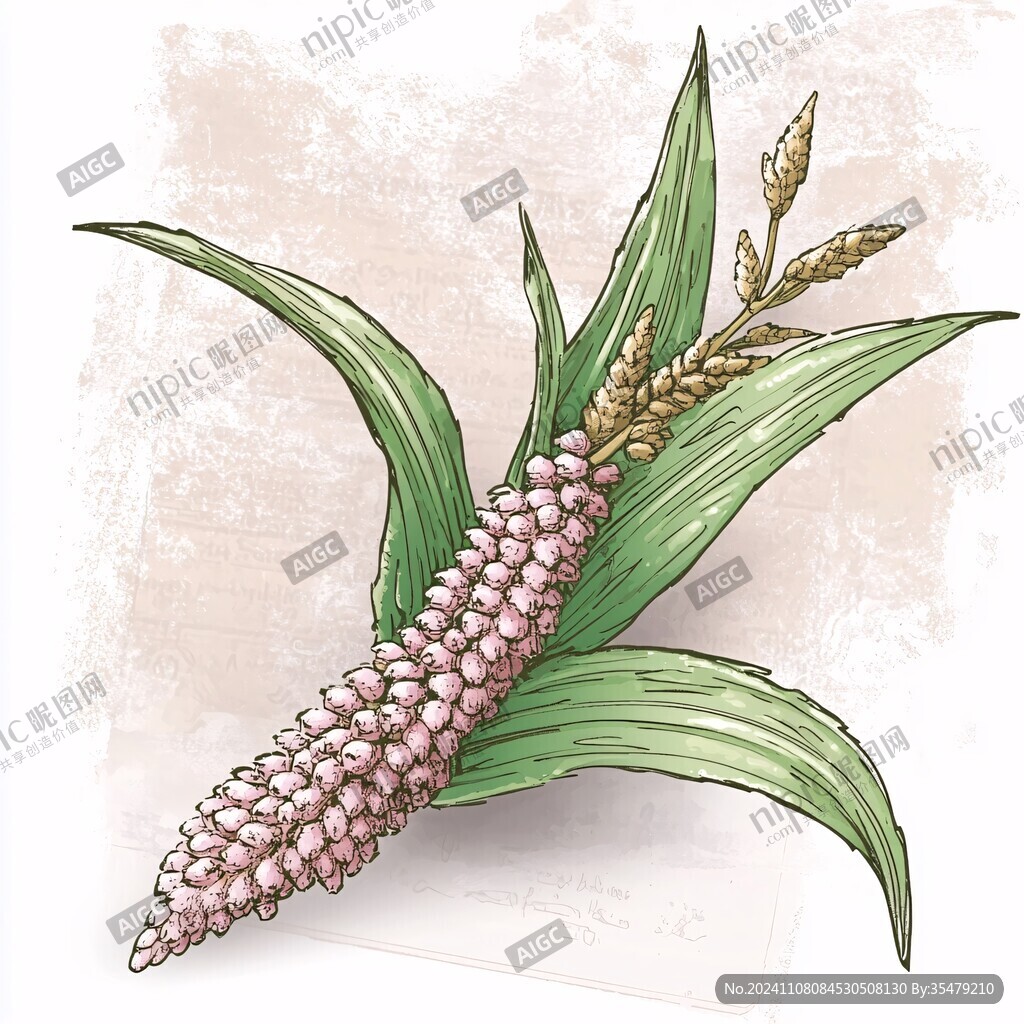 高粱穗插画