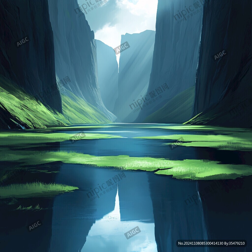 插画山水风景