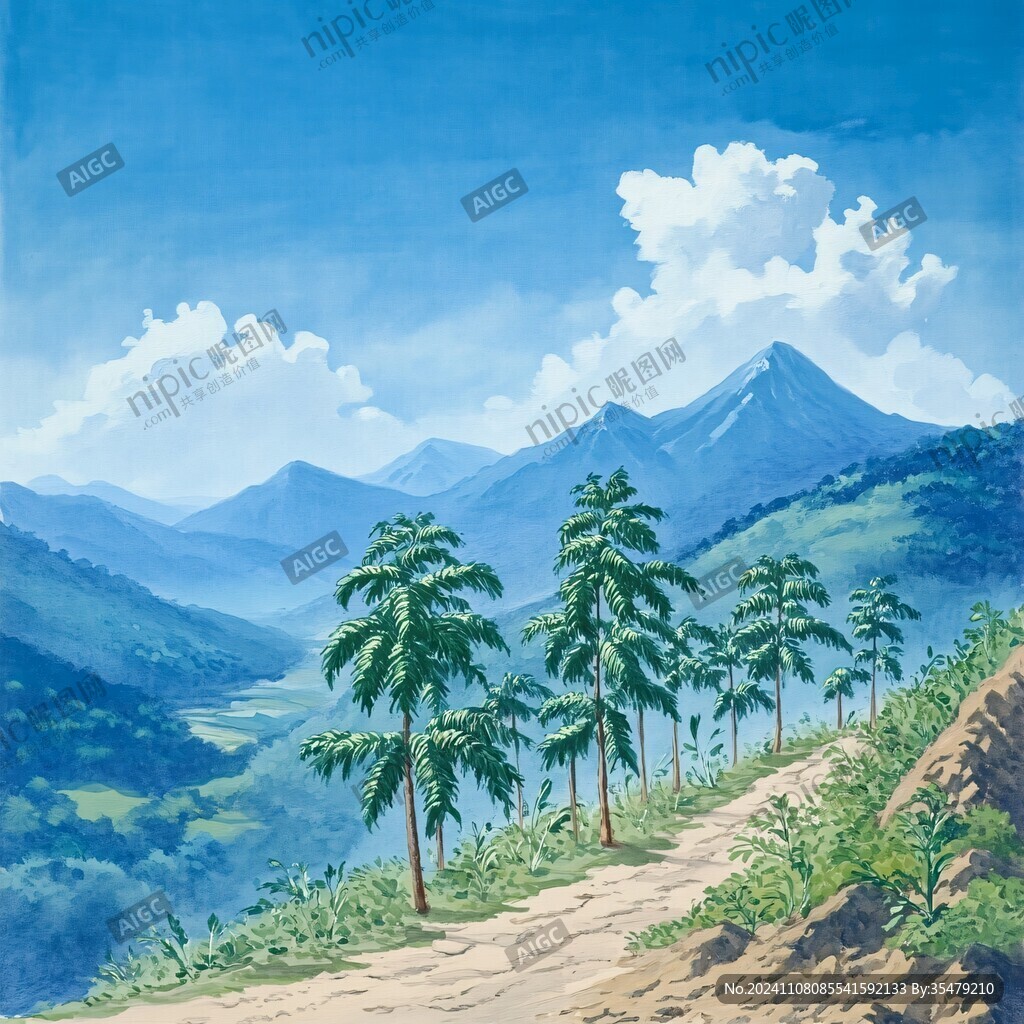 现实山景画