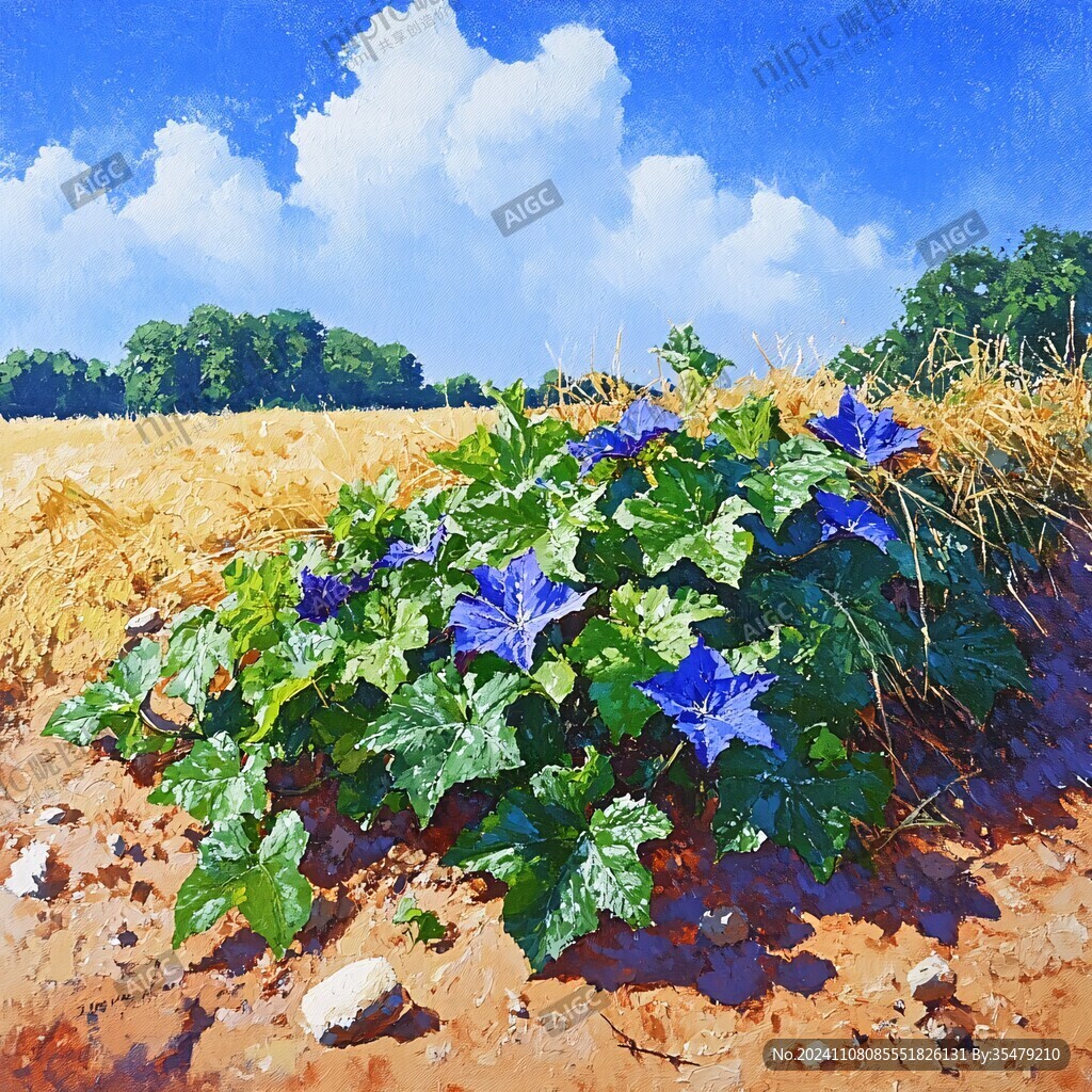 田园植物油画