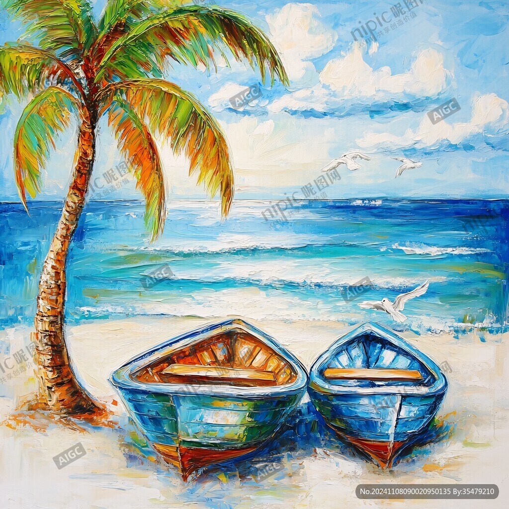 小船油画