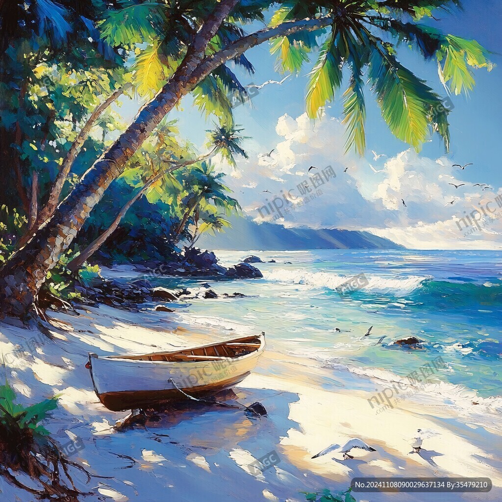 海滩风景画