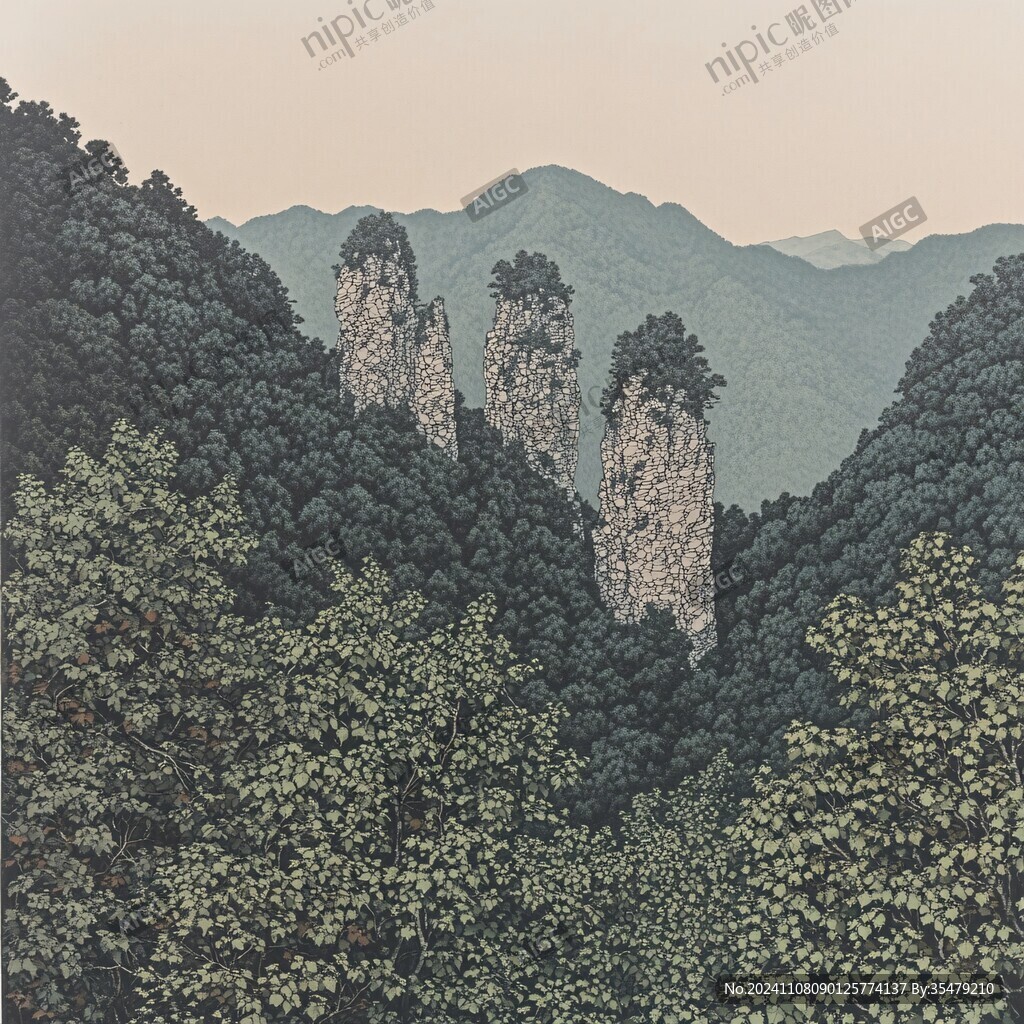 雁荡山插画