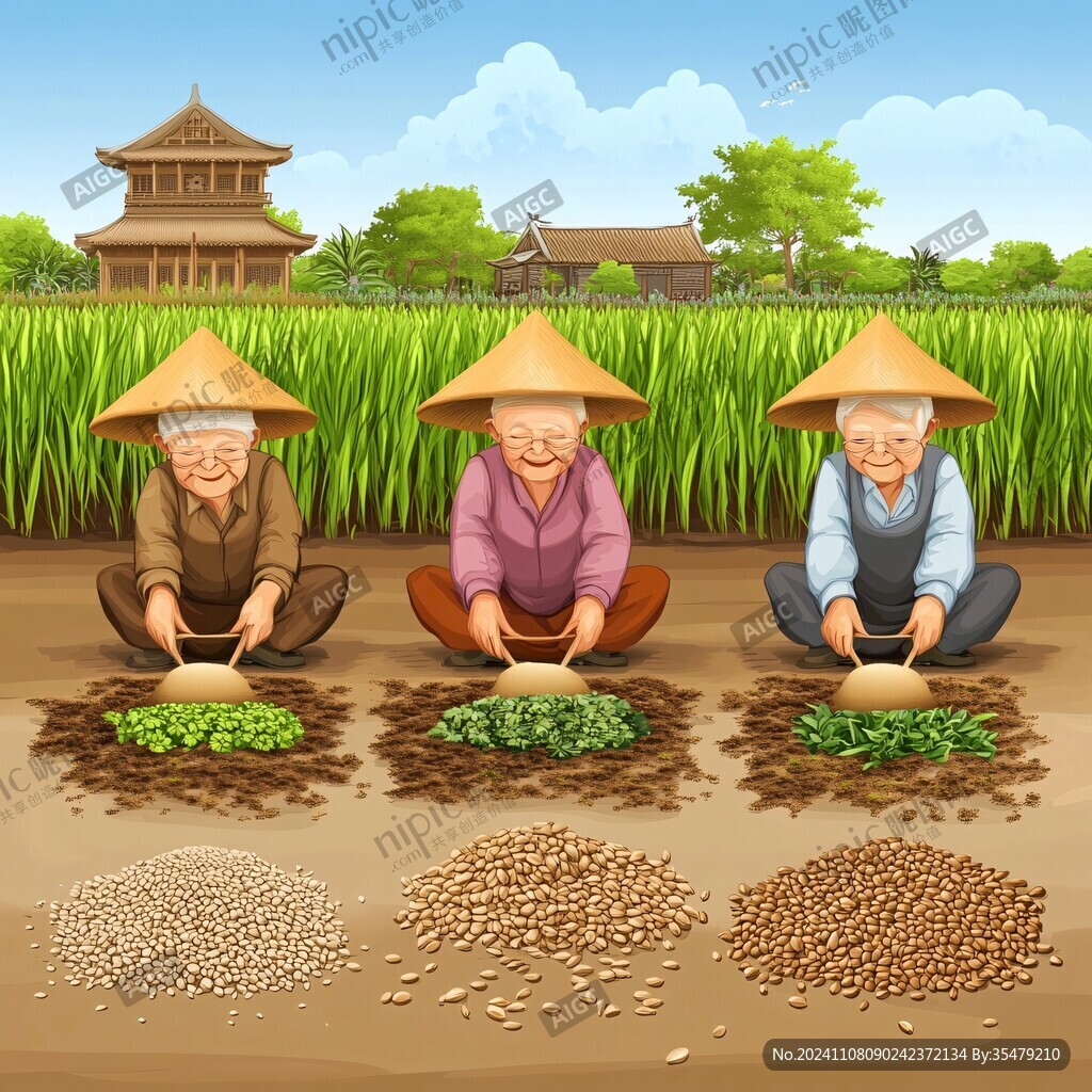 农民杂粮插画