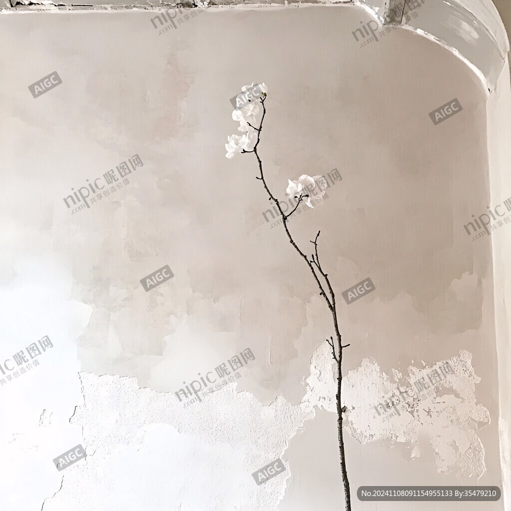 墙面花朵光影