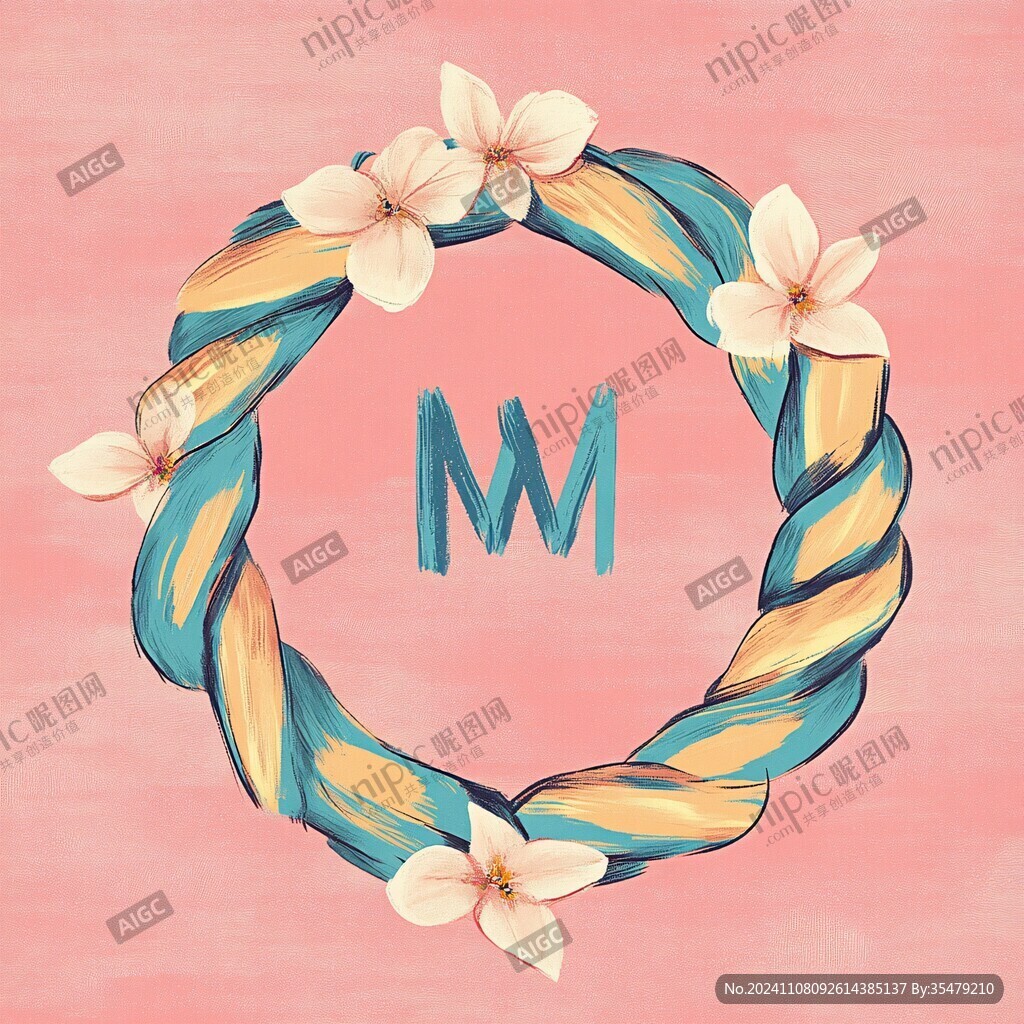 m字母花朵