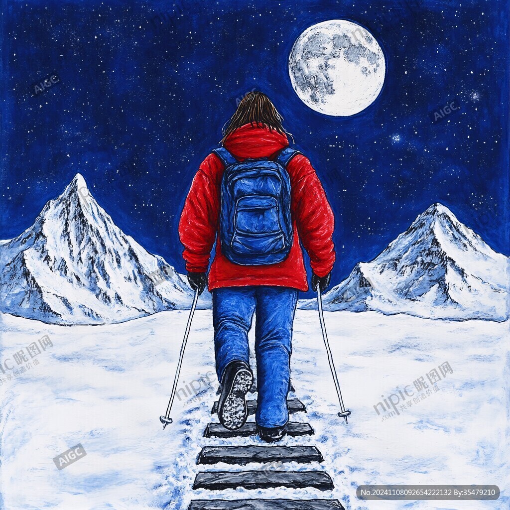 雪季户外爬山