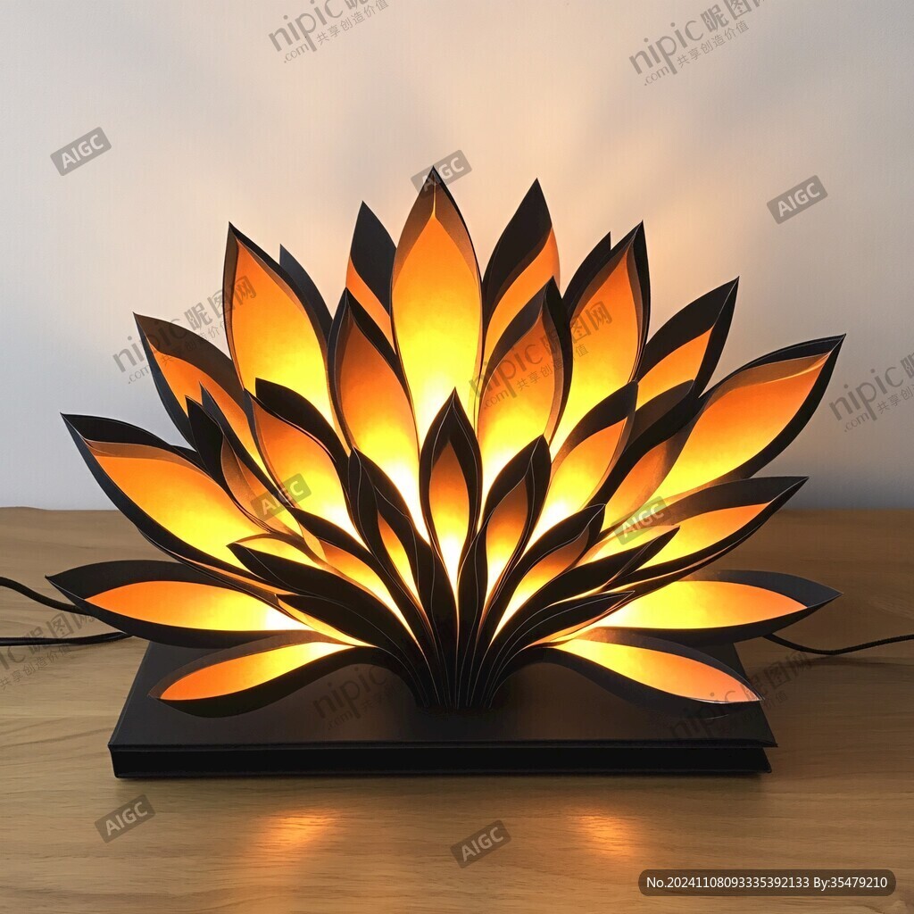 荷花图案灯