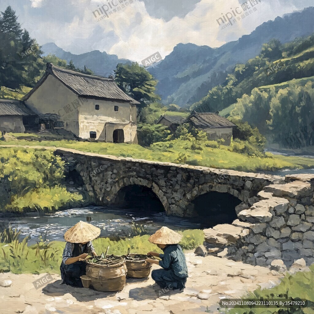 乡村场景插画
