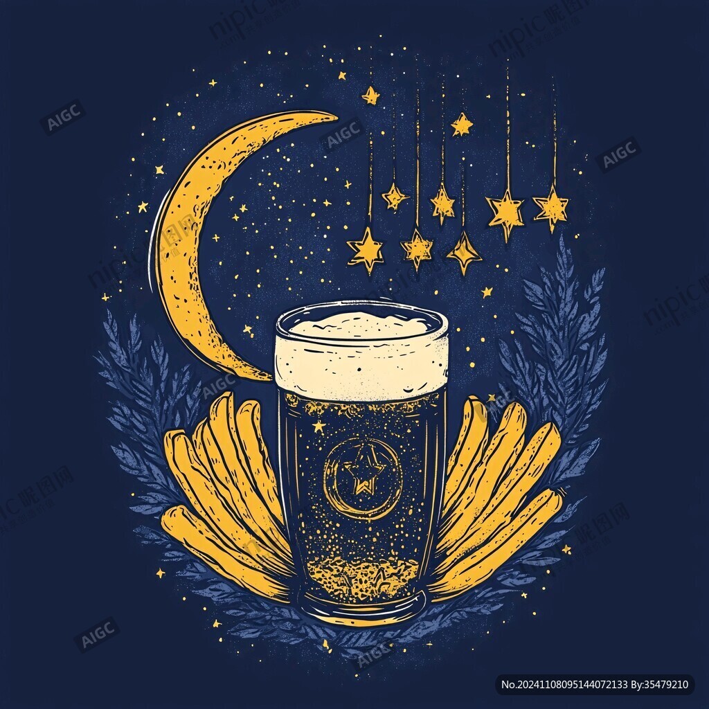 啤酒杯插画
