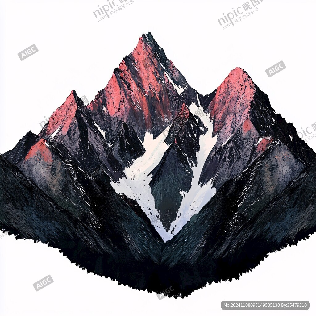抽象手绘雪山
