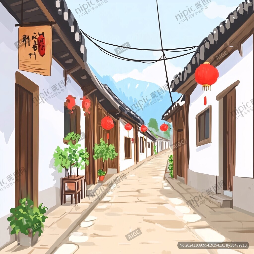古街插画