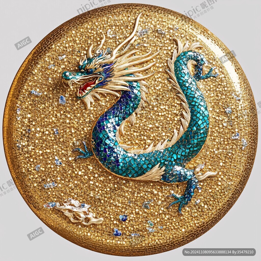 金绘圆龙