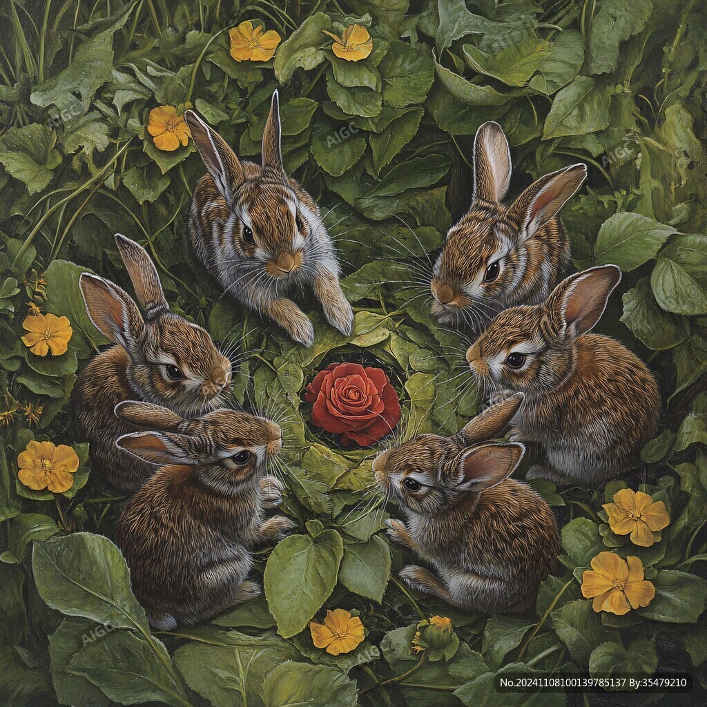兔子壁画绘画