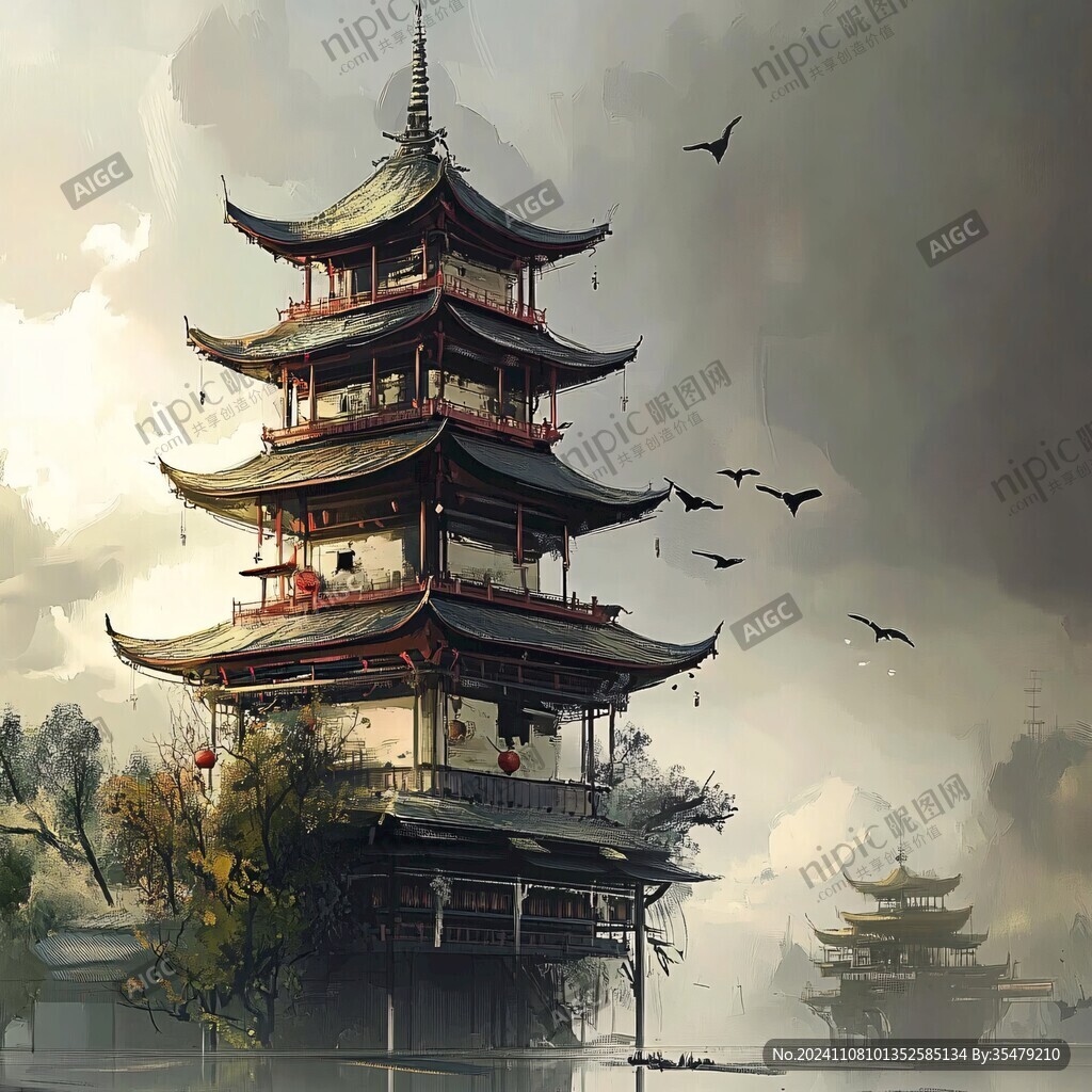 镇淮楼插画