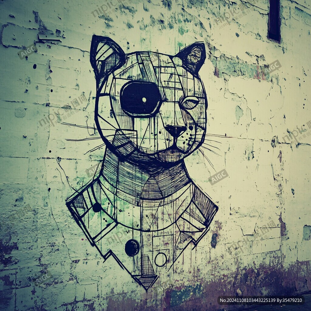 涂鸦猫猫墙纸