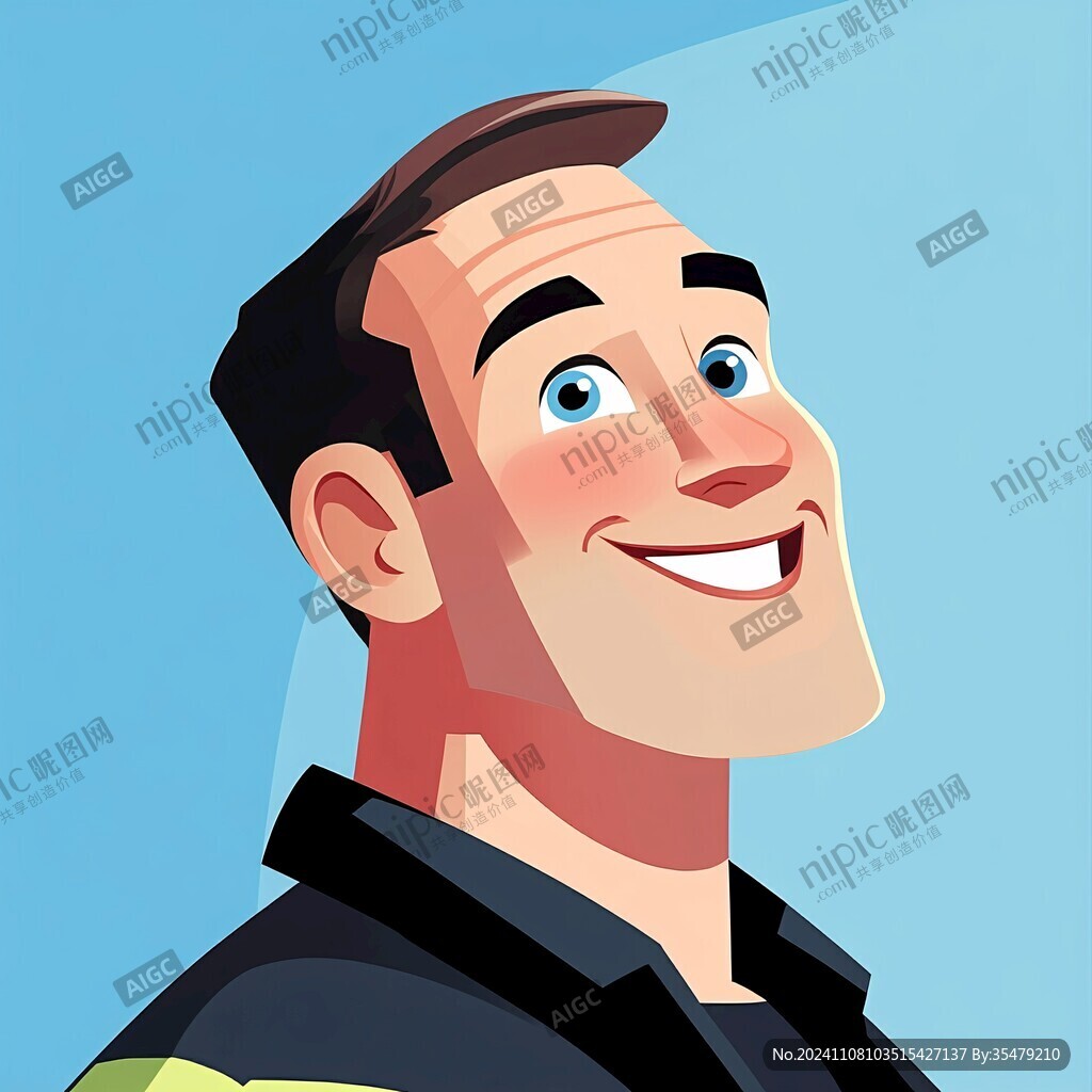 扁平头像插画