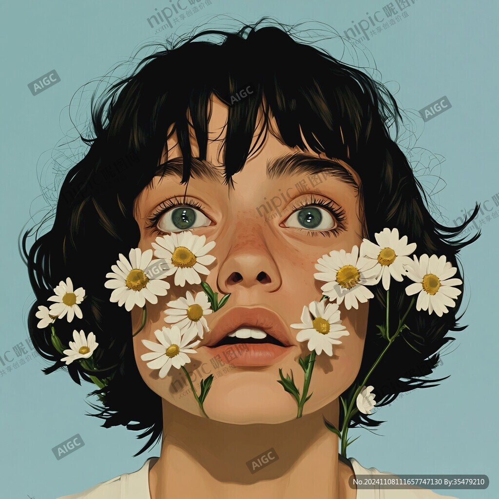 雏菊少女插画