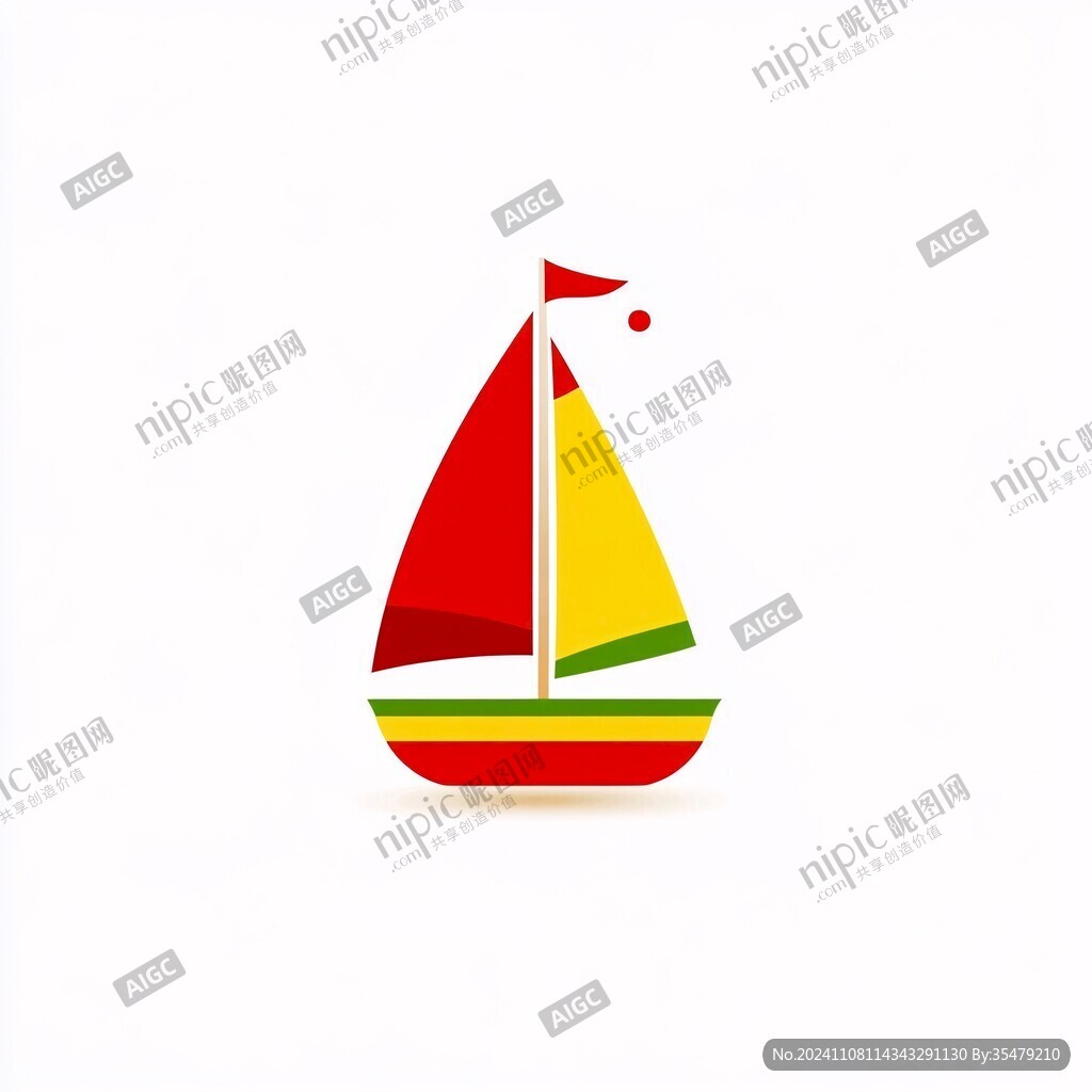 帆船元素logo