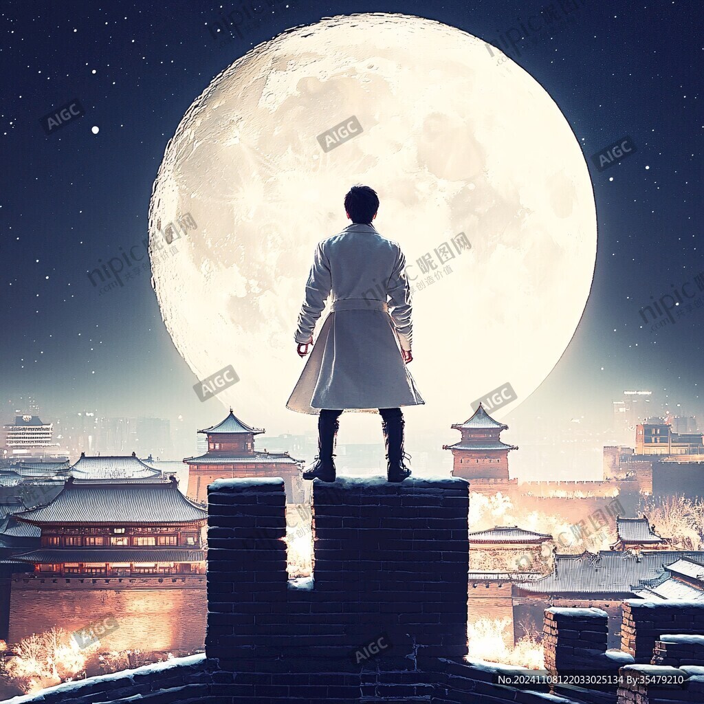 赏月建筑人物