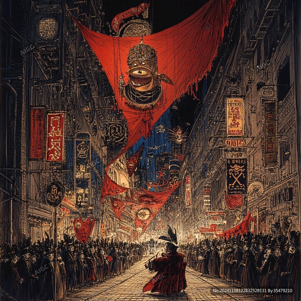 劝业街手绘插画
