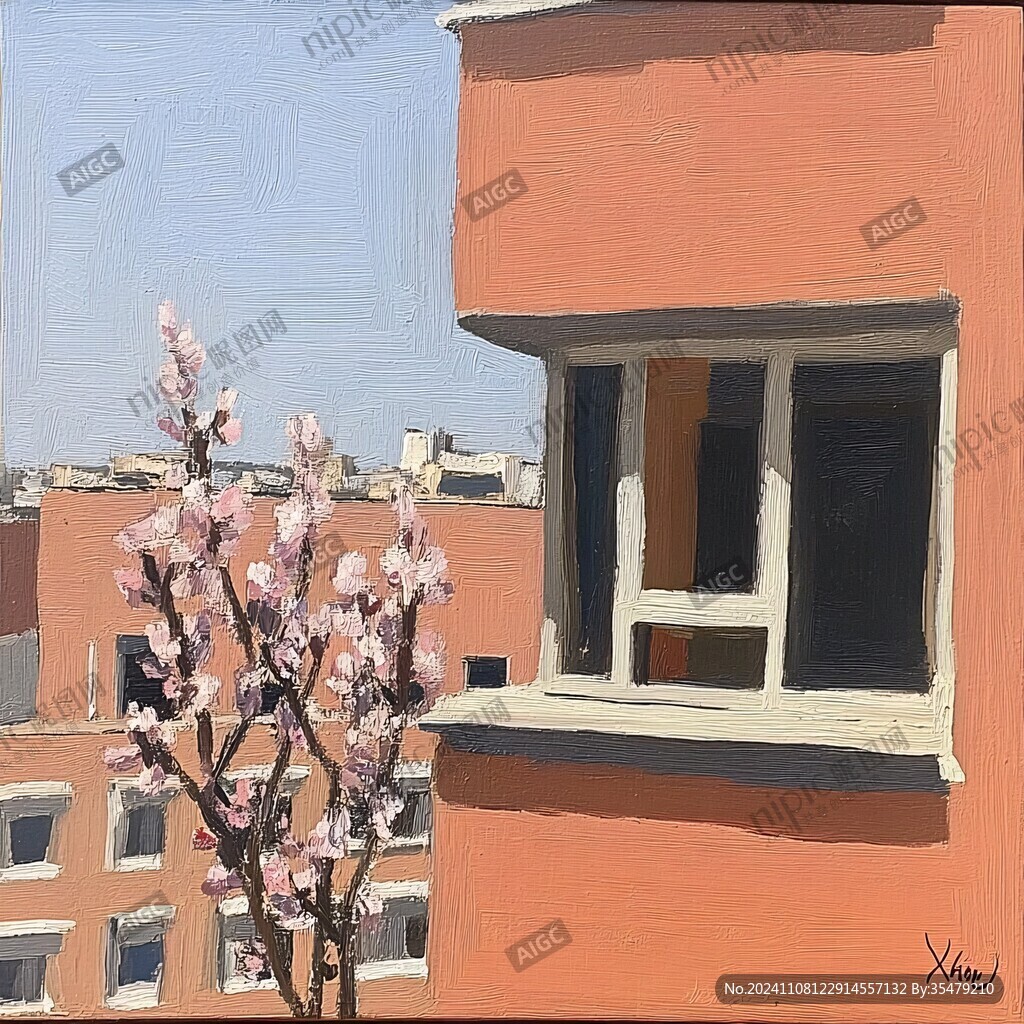 窗台插画