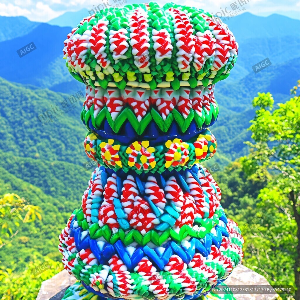 毛线团雕塑