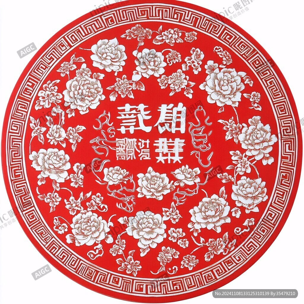 福禄寿朱漆盘