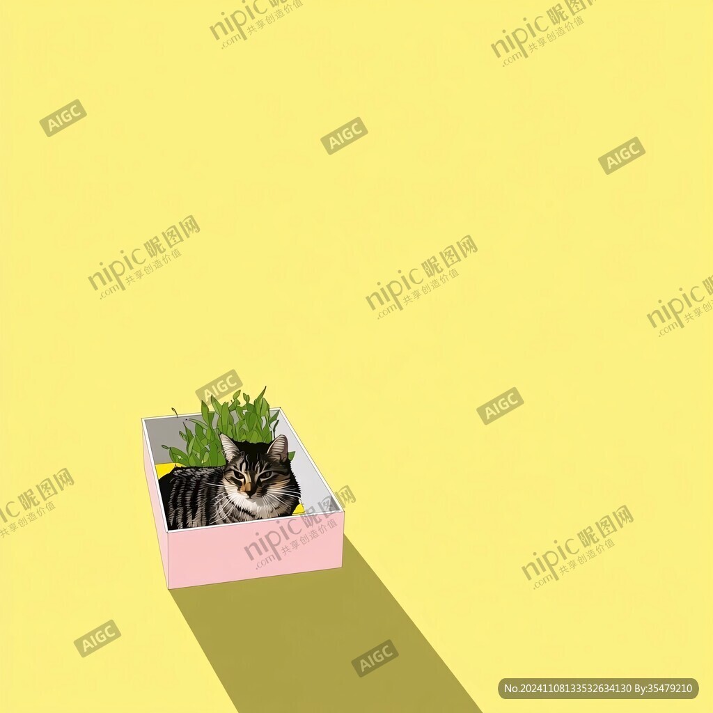 花盆缝隙里的猫