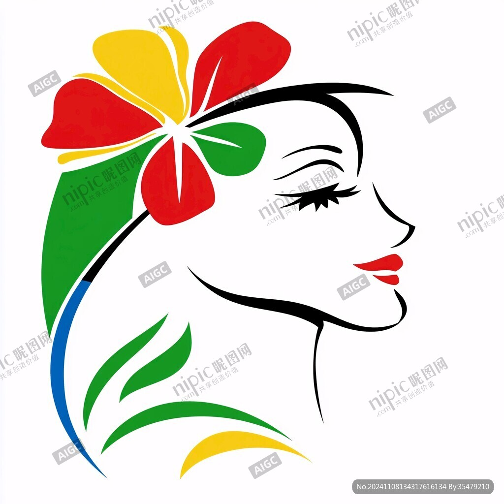 带头花美女logo