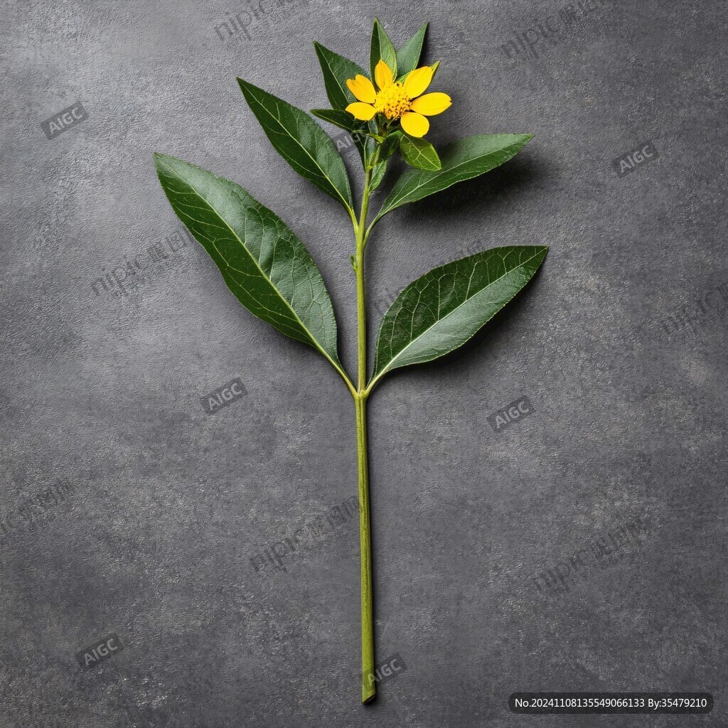 黑暗背景下的小黄花