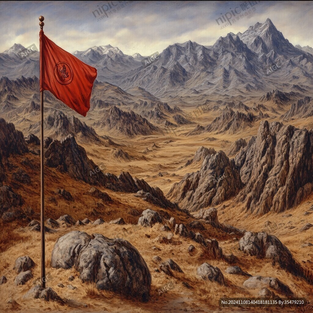 壁画电脑画山脉高山