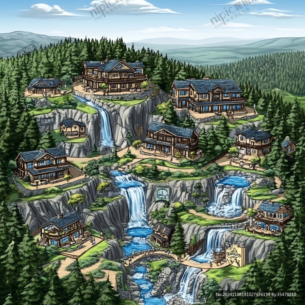 凉山建筑插画