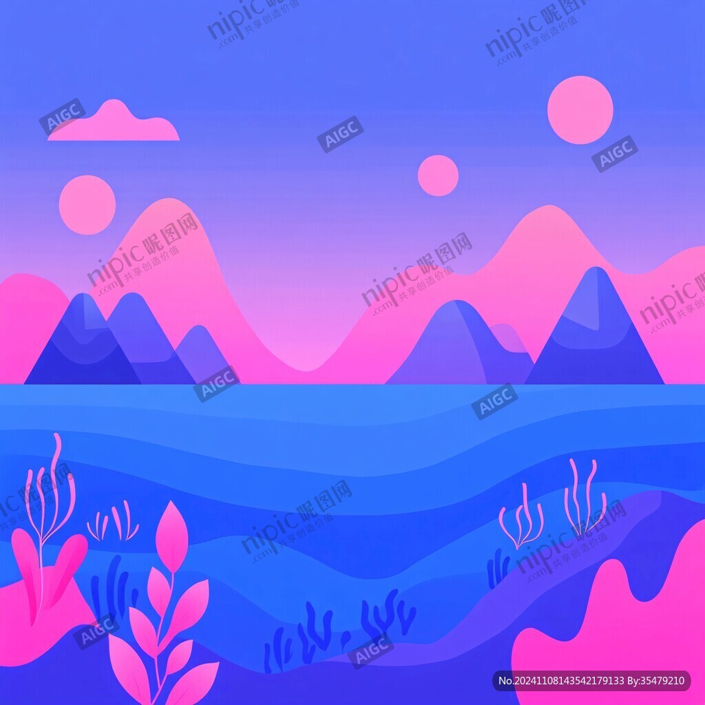 扁平风景插画
