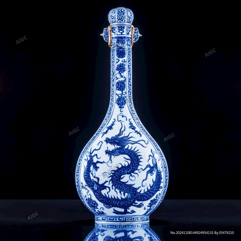 白酒瓶设计双龙戏珠