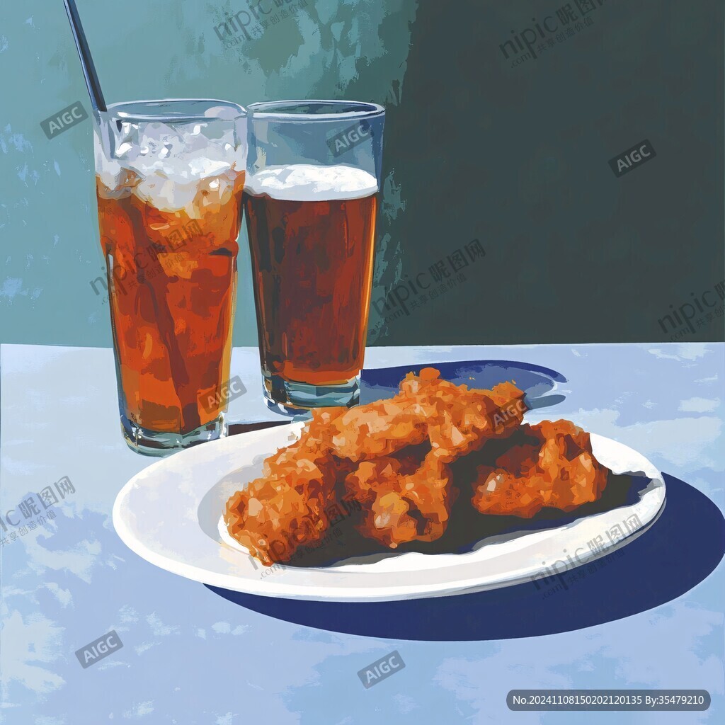 插画鸡块