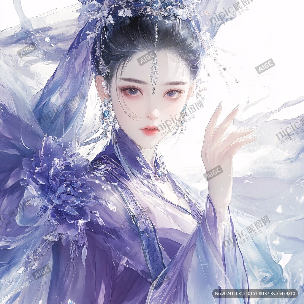古风美女头像插画封面