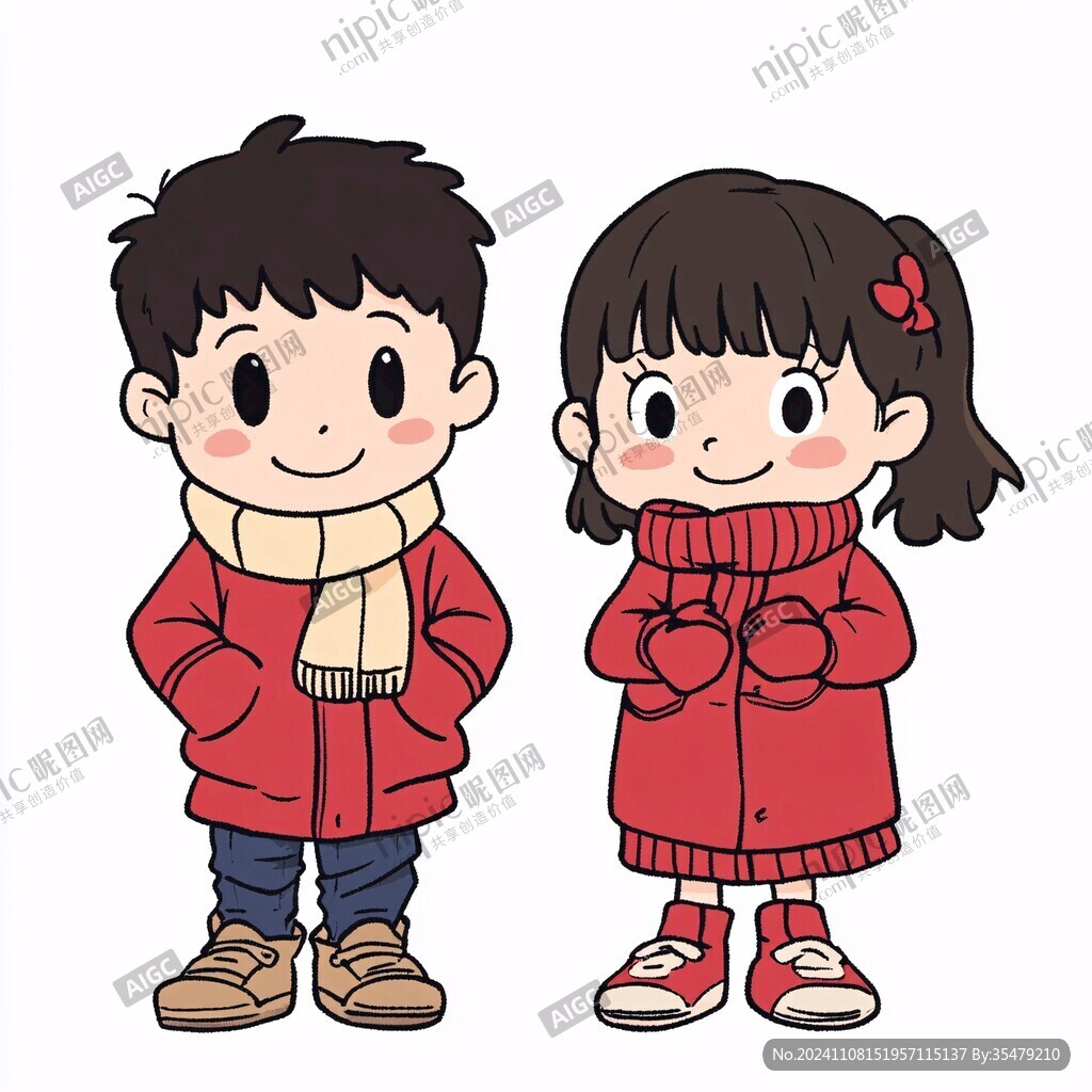 拜年男孩女孩